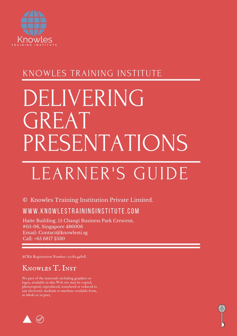 Learner’s Guide For Delivering Great Presentations Training Course in New Zealand