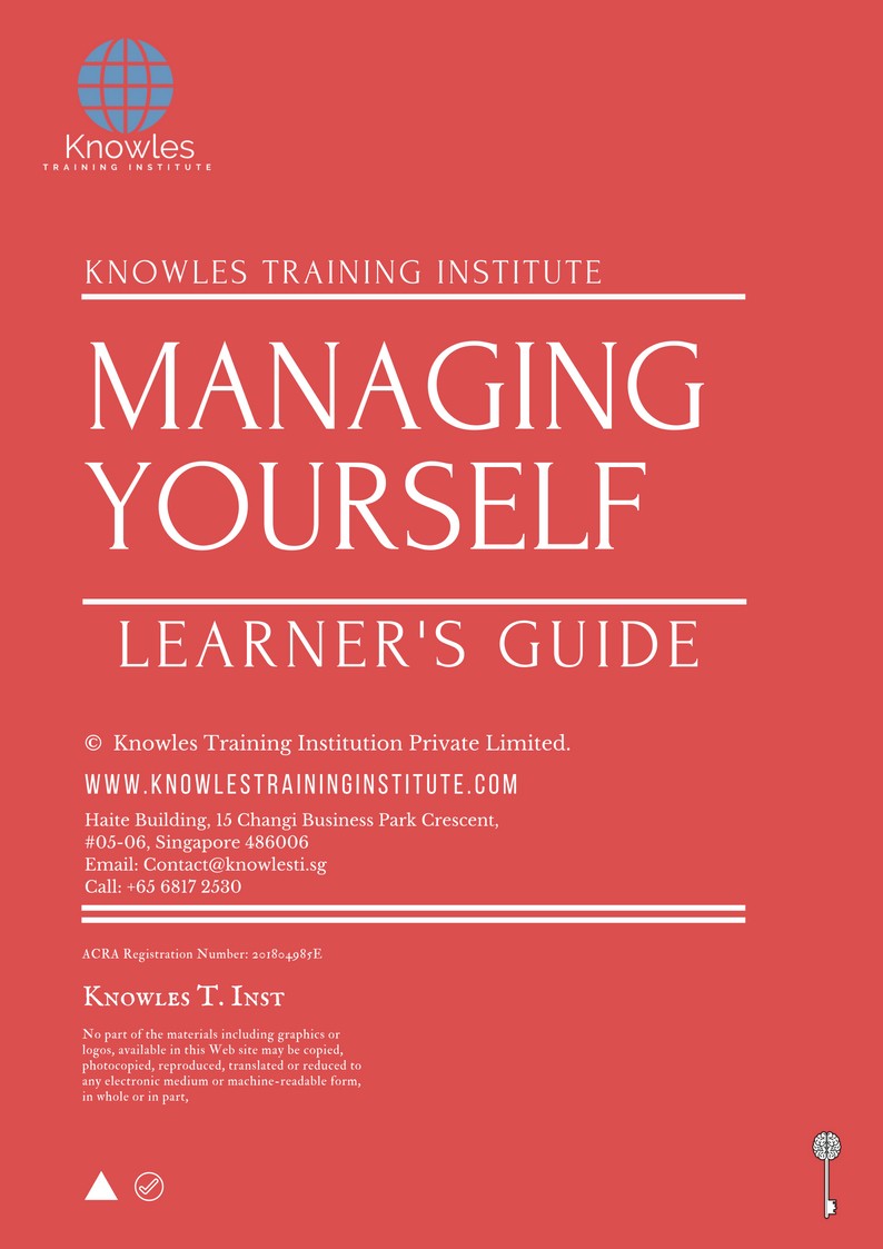 Learner’s Guide For Managing Yourself Training Course in New Zealand