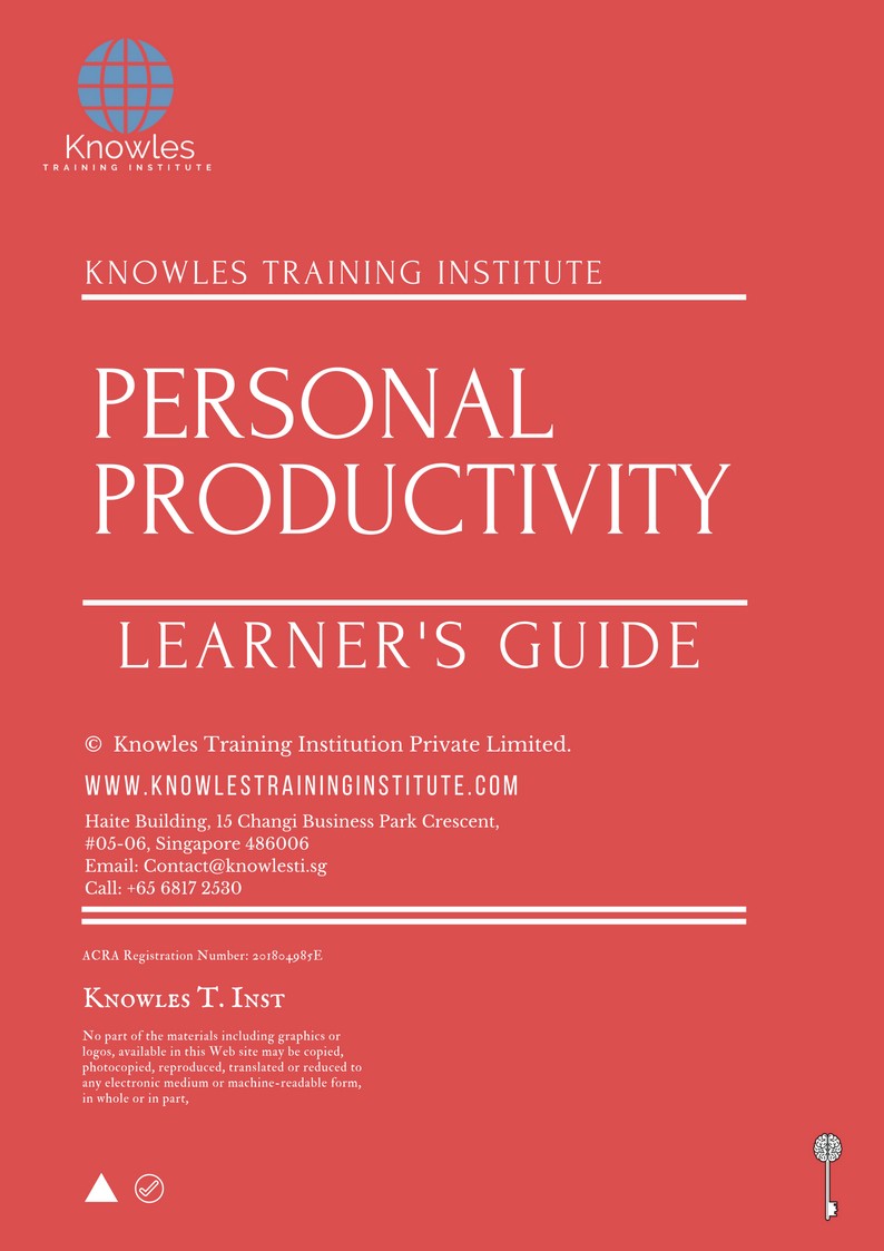 Learner’s Guide For Personal Productivity Training Course in New Zealand