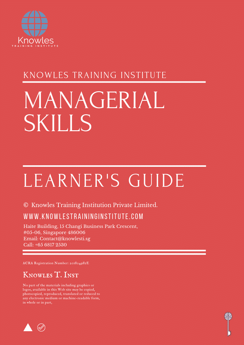 Managerial Skills Training Course in New Zealand Learner’s Guide