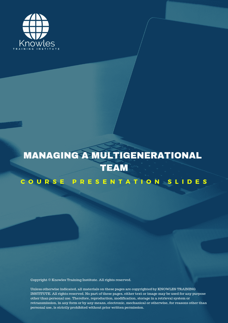 Managing A Multigenerational Team in New Zealand PPT Slides Used During Course