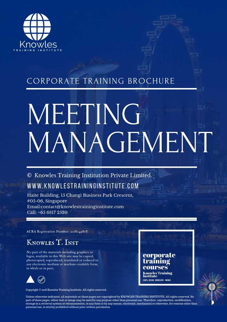 Meeting Management Training Course in New Zealand Brochure
