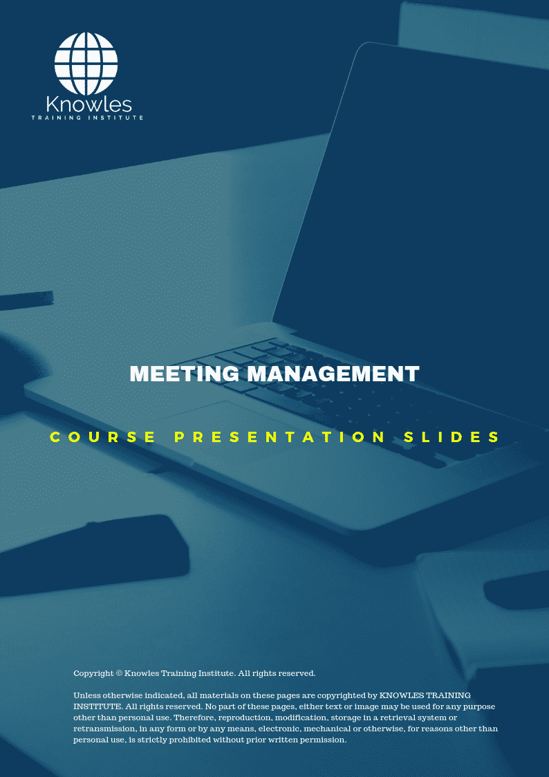 Meeting Management Training Course in New Zealand Presentation Slide