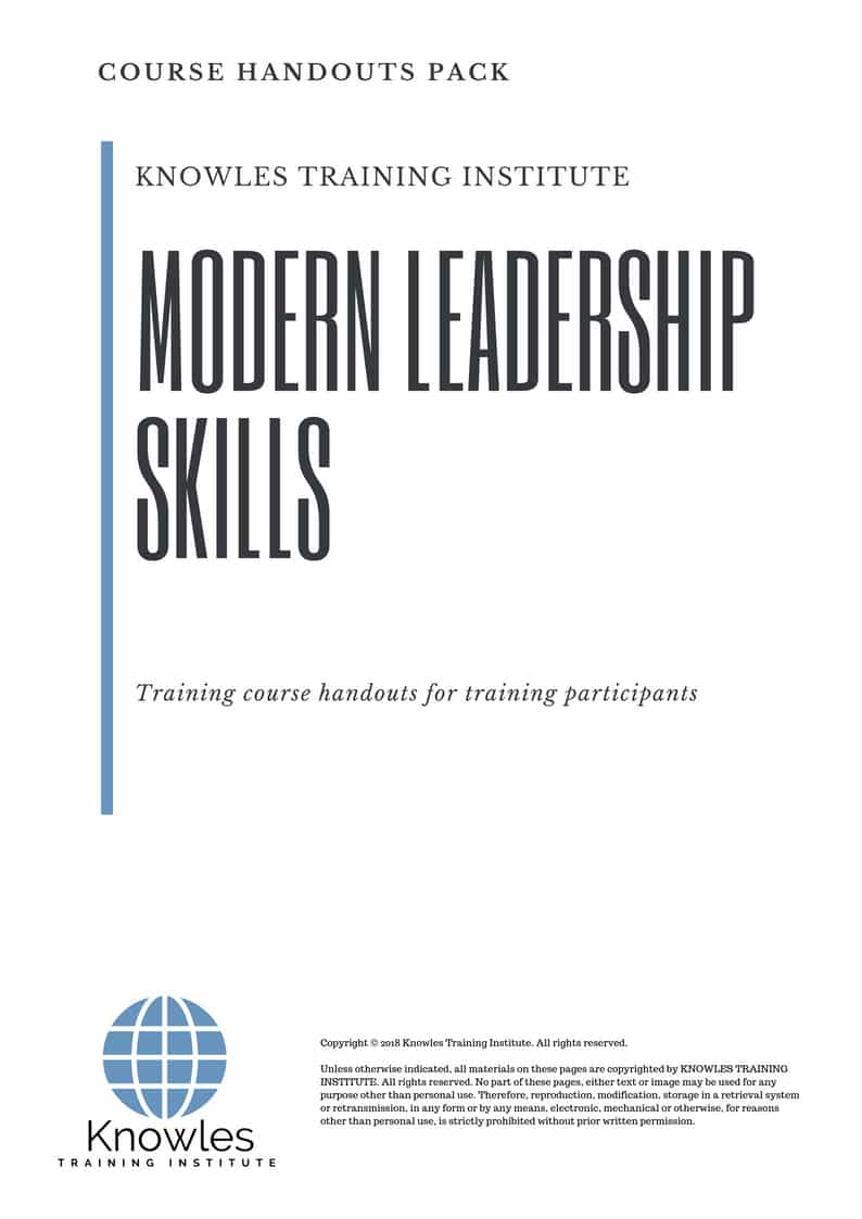 Modern Leadership Skills Course in New Zealand Handouts