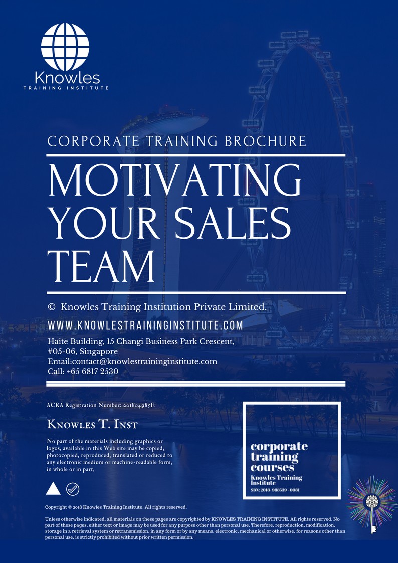 Motivating Your Sales Team Course in New Zealand Brochure