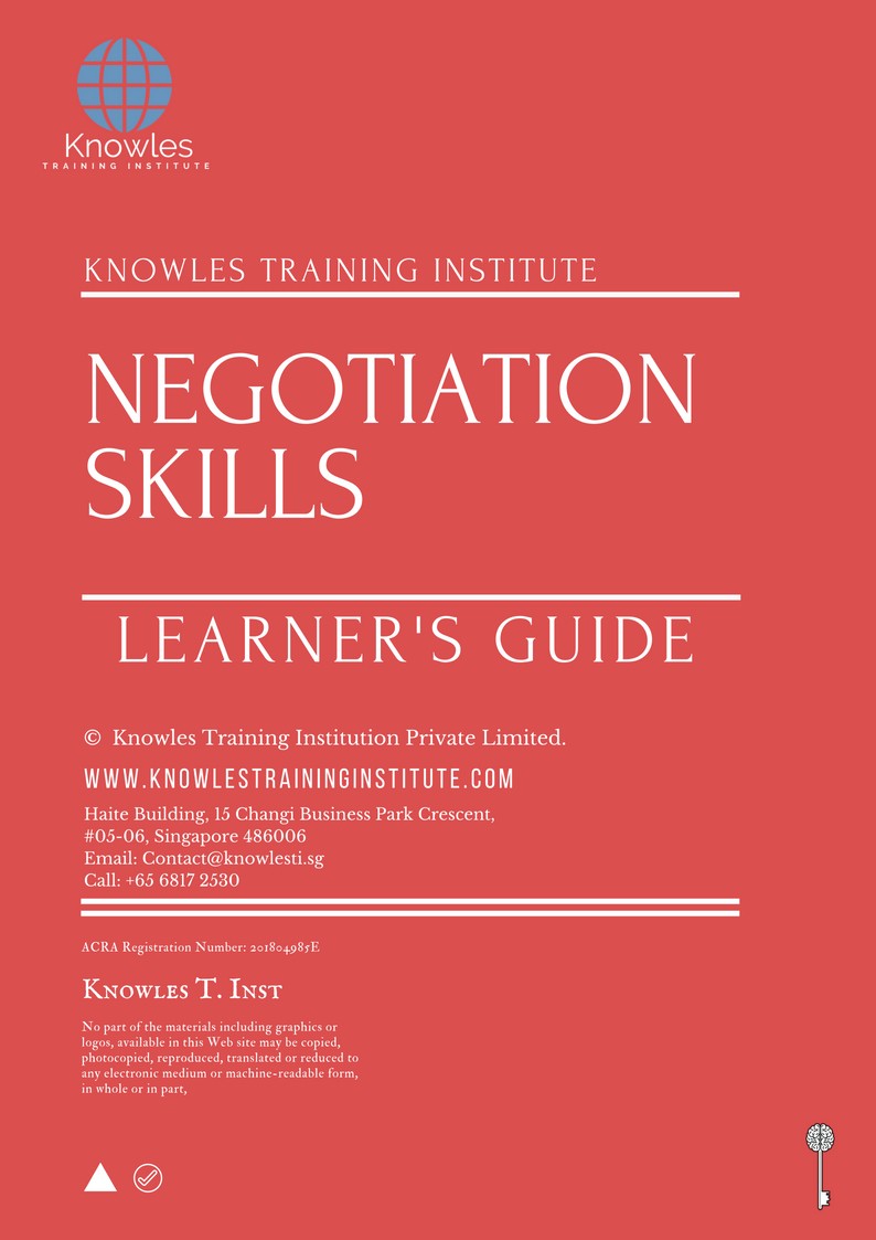 Negotiation Skills Course in New Zealand Learner’s Guide