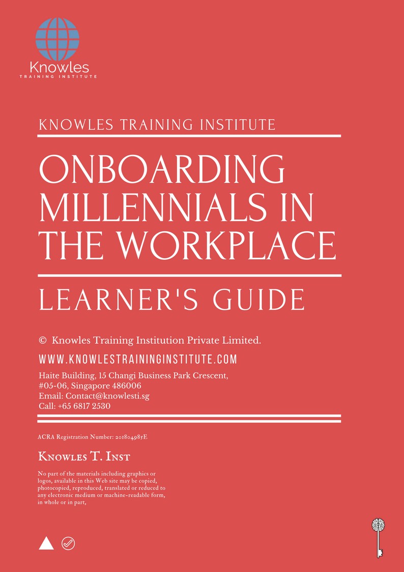 Onboarding Millennials In The Workplace Training Course in New Zealand Learner’s Guide
