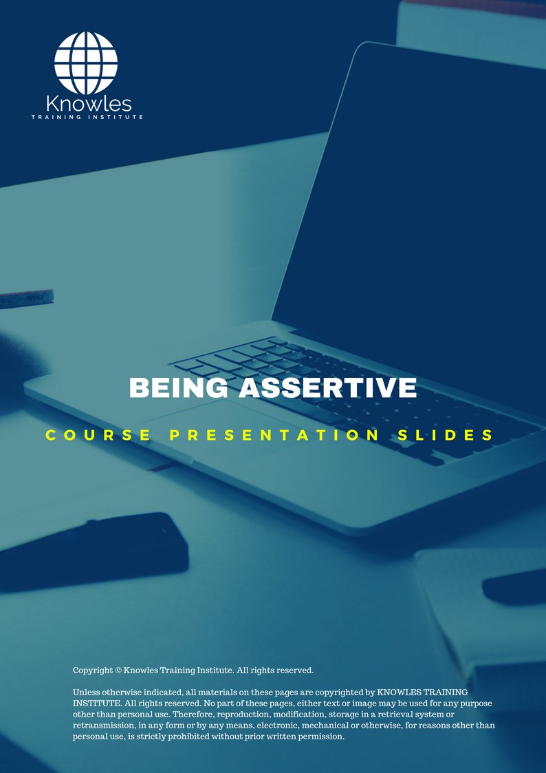 PPT Slides Used During Course For Being Assertive Course in New Zealand