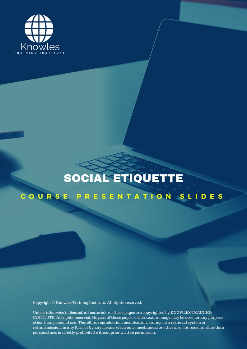 PPT Slides Used During Course For Social Etiquette Course in New Zealand