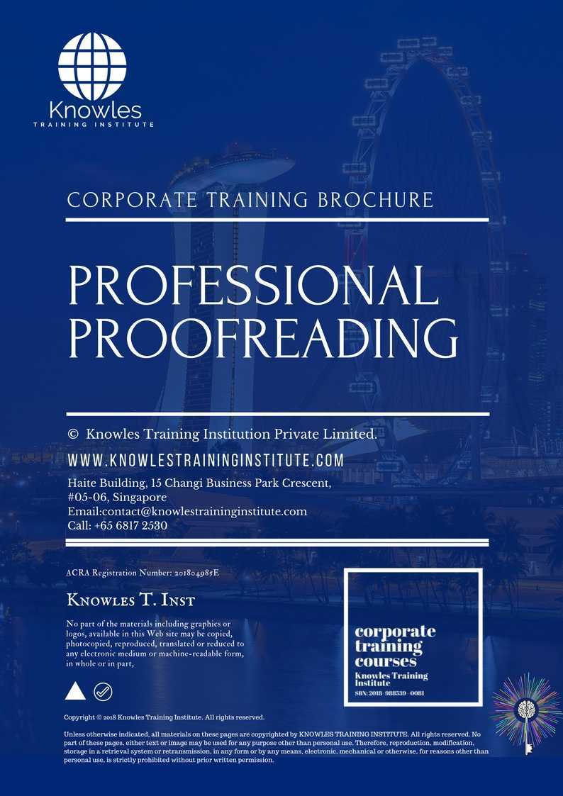 Professional Proofreading Training Course in New Zealand Brochure