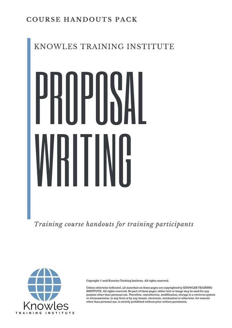 Proposal Writing Training Course in New Zealand Handouts