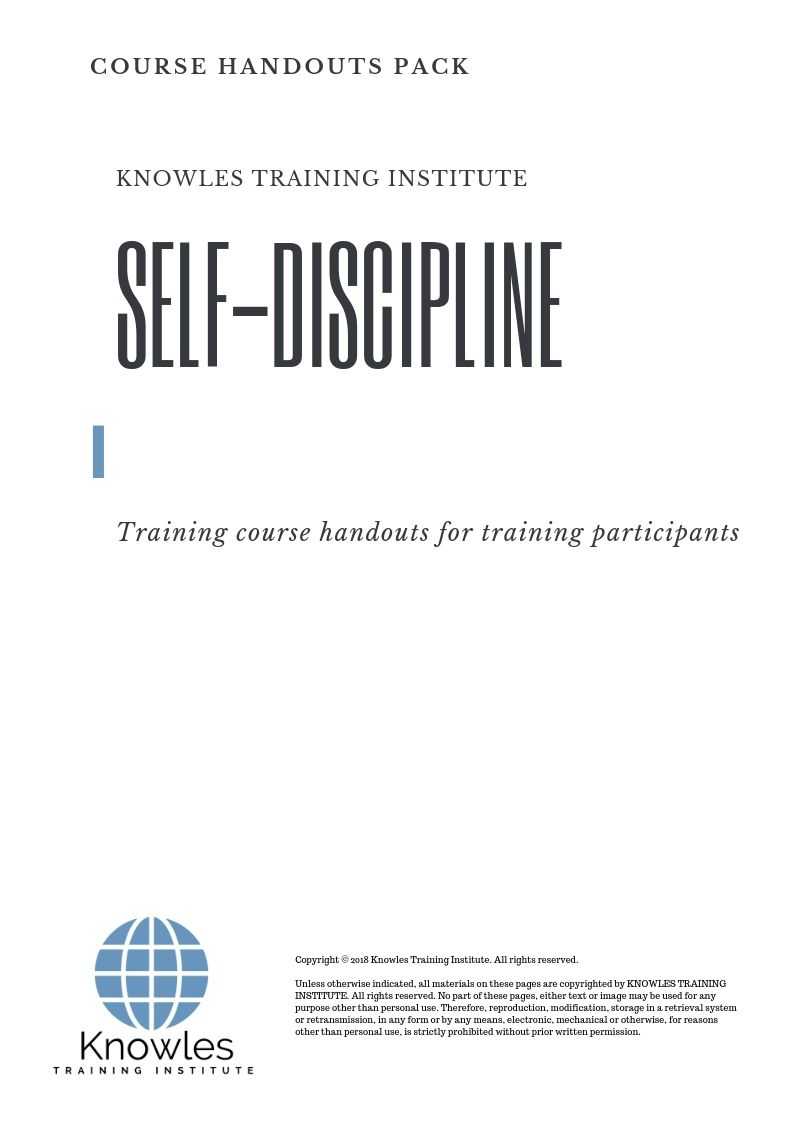 Self-Discipline Course in New Zealand Handouts