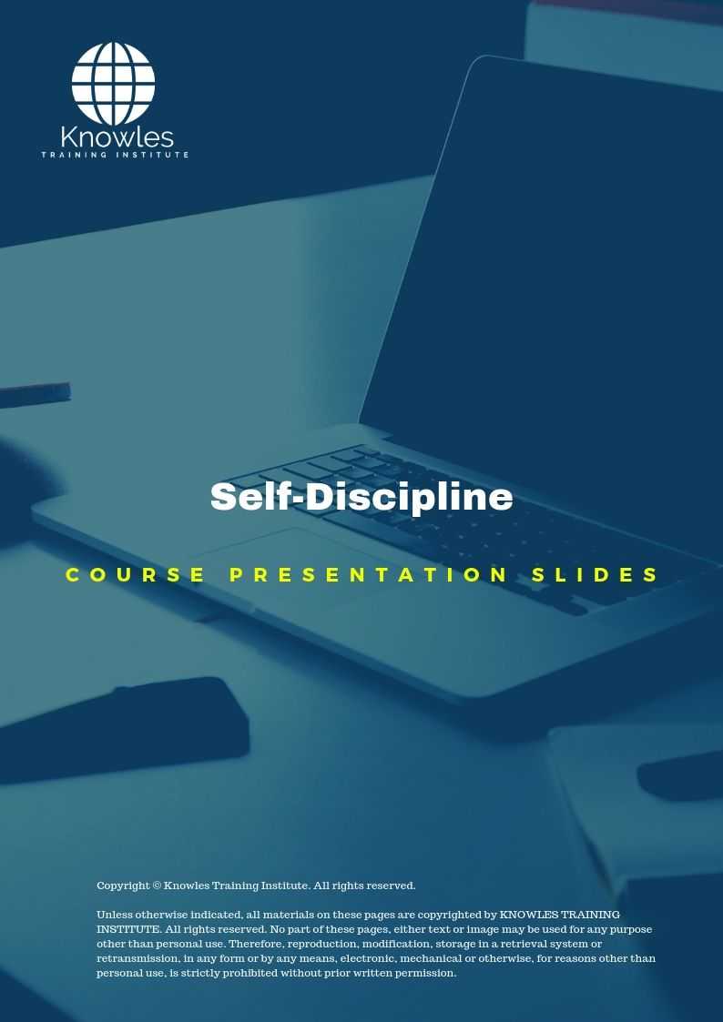 Self-Discipline Course in New Zealand PPT Slides Used During Course