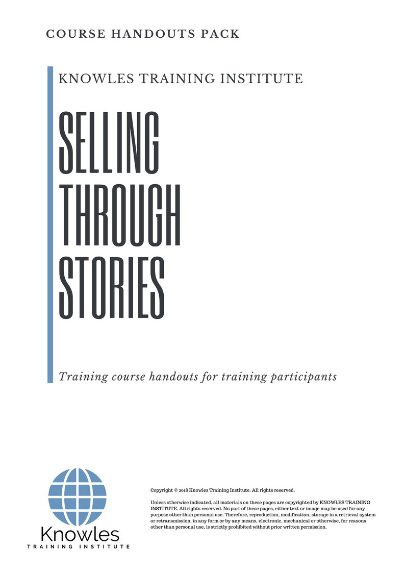 Selling Through Stories Course in New Zealand Handouts