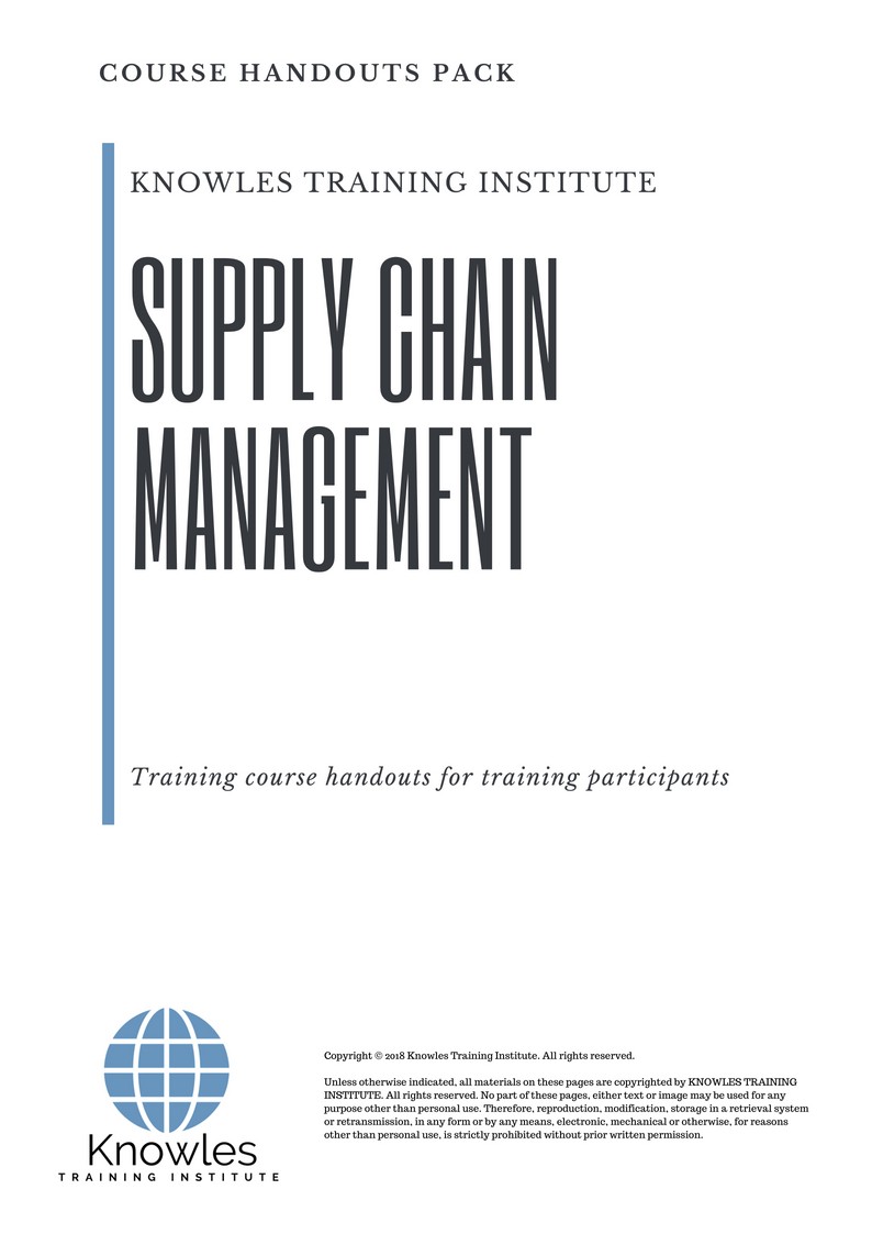 Supply Chain Management Training Course in New Zealand Handouts