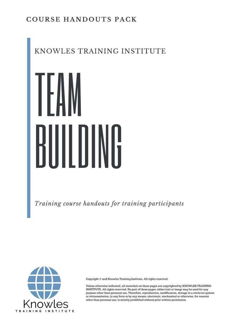 Team Building Training Course in New Zealand Handouts