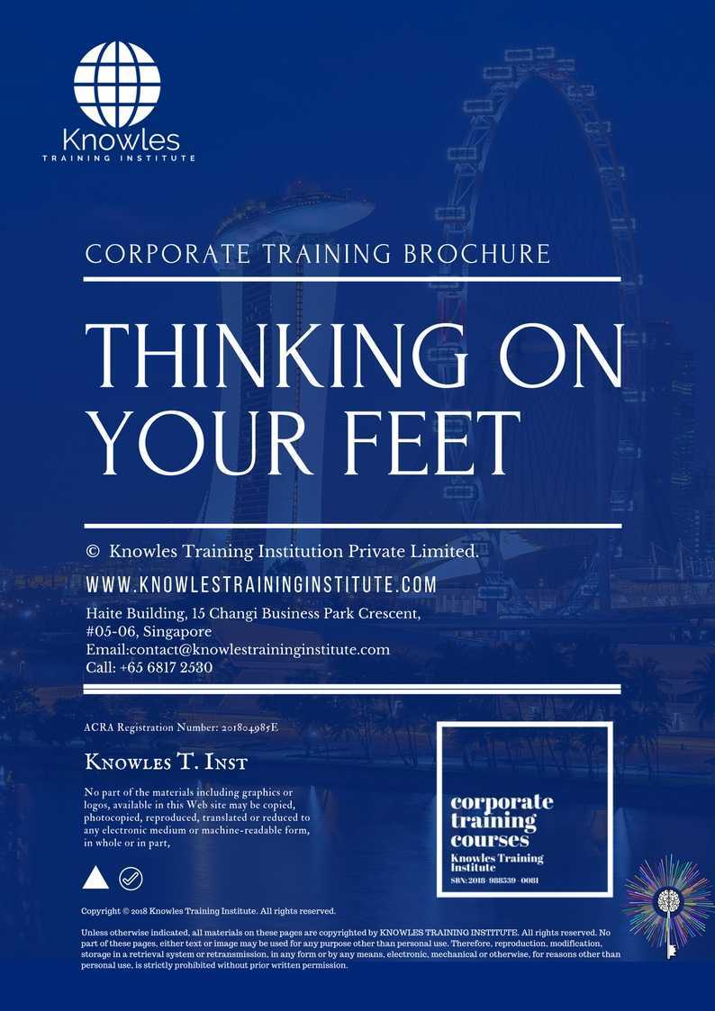 Thingking On Your Feet Training Course in New Zealand Brochure