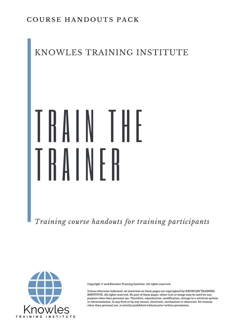 Train The Trainer Course in New Zealand Handouts