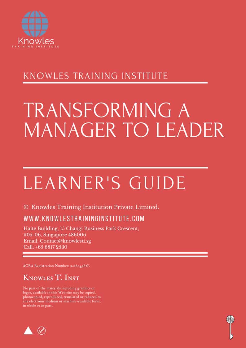 Transforming A Manager To Leader Training Course in New Zealand Learner’s Guide