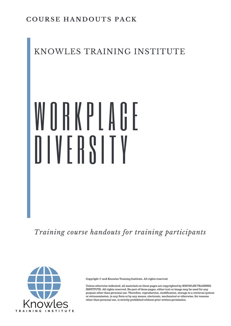 Workplace Diversity Training Course in New Zealand Handouts