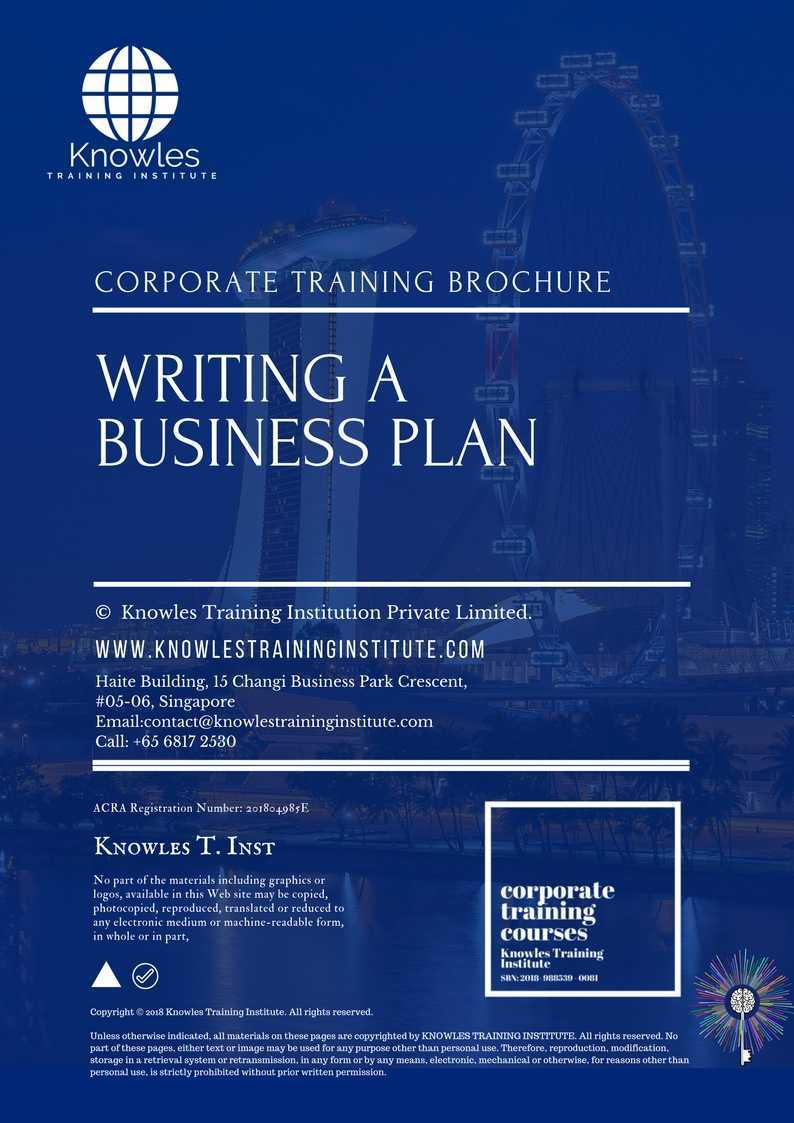 Writing A Business Plan Training Course in New Zealand Brochure