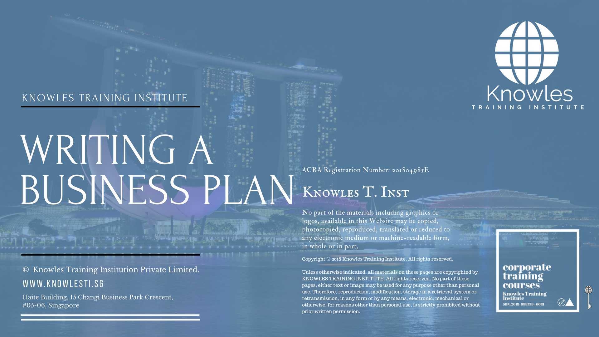 Writing A Business Plan Training Course in New Zealand