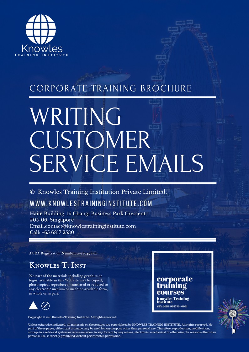 Writing Customer Service Emails Course in New Zealand Brochure