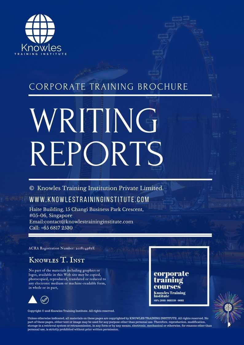 Writing Reports Training Course in New Zealand Brochure
