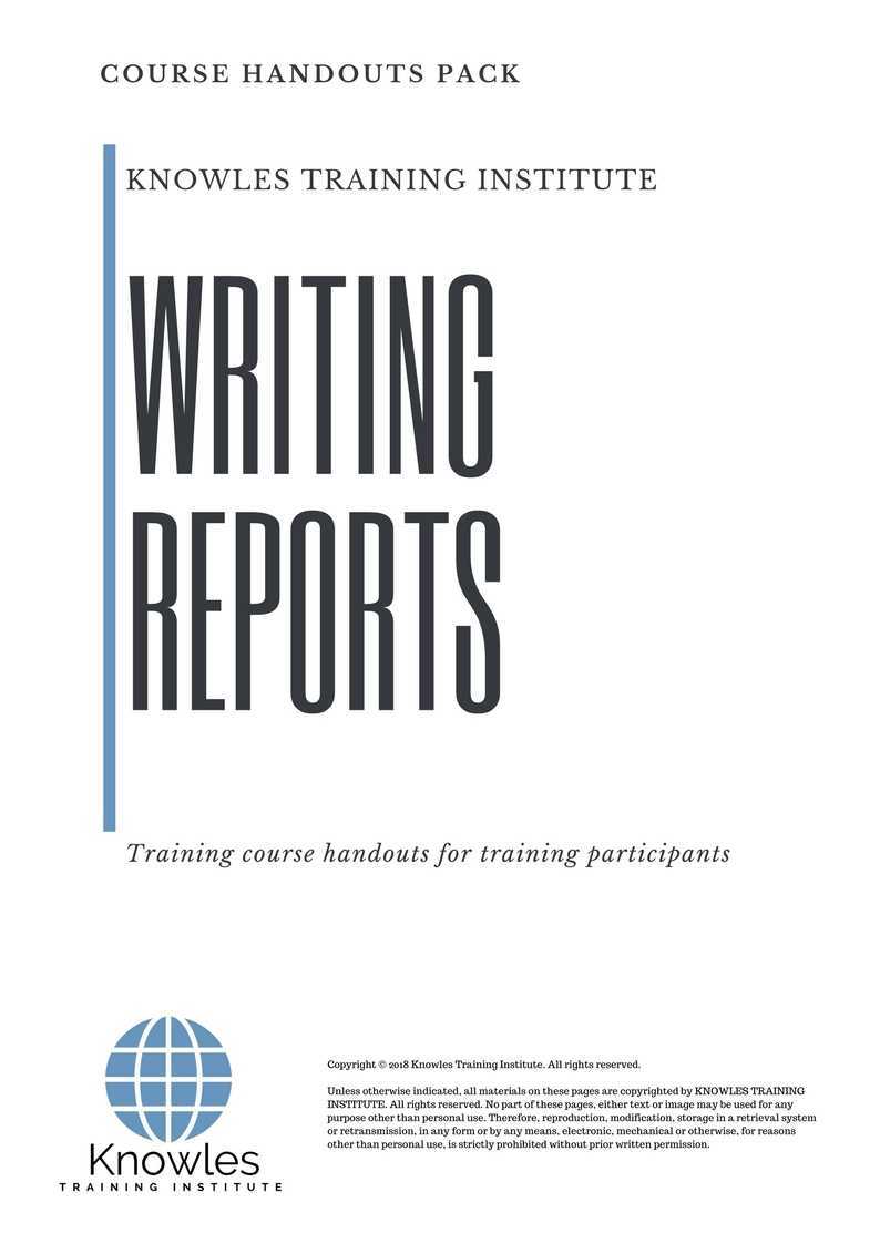 Writing Reports Training Course in New Zealand Handouts
